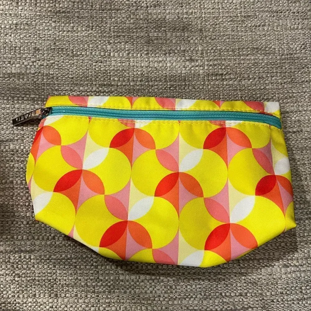 Clinique new condition yellow, red, and aqua cosmetics bag
